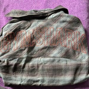 Gymshark Brown Plaid Jacket with Orange Accents